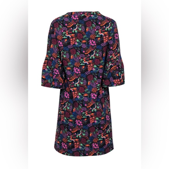 See by Chloe 36 (US 4) Vegas dress black multi-color floral print ruffle sleeves - Picture 2 of 12